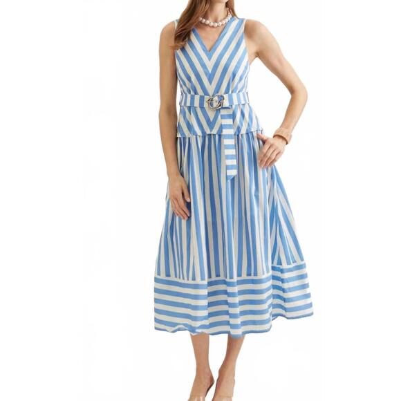 ENTRO Dresses & Skirts - NEW ENTRO sweet summer midi dress in blue